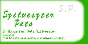 szilveszter pets business card